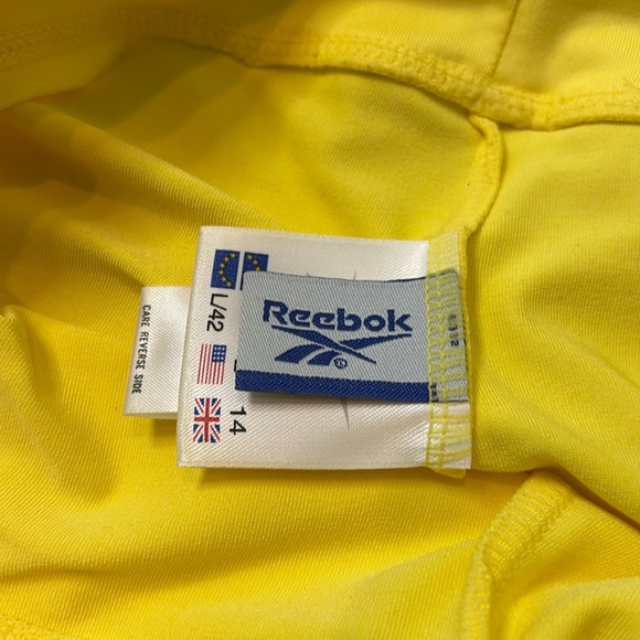 Reebok Lycra Yellow Gym Pants. Y2K. Small - Picture 3 of 8